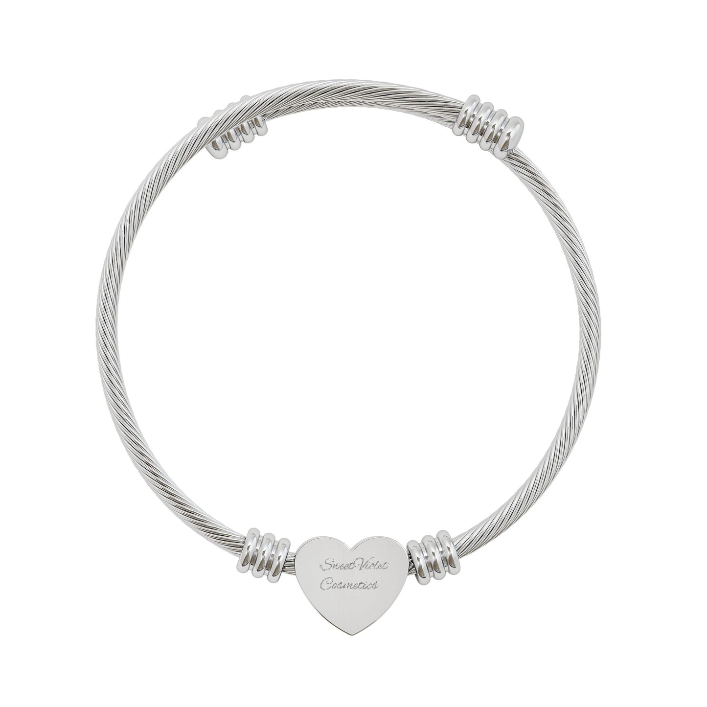 Heart Cuff Bracelet (Engraving)